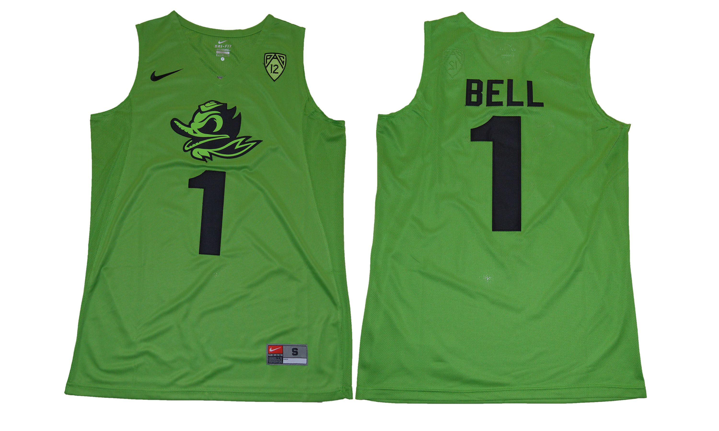 Men Oregon Ducks #1 Bell Green NCAA Jerseys